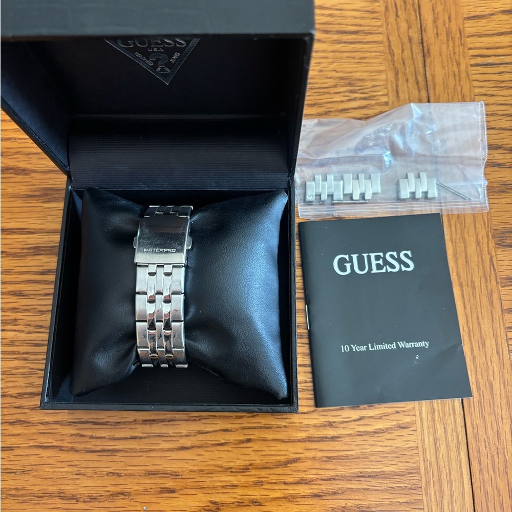 Guess Chronograph Watch with Silver Band and Black Dial - Picture 3 of 5